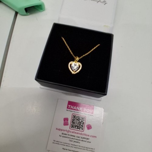 WOMENS CATE & CHLOE HEART PENDANT NECKLACE - 16-18" LENGTH - GOLD TONE (STYLE: CCGM10016NK) image 4