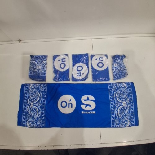 6PK SIRIUSXM BANDANA PRINT COOLING RALLY TOWEL - BLUE WHITE image 2