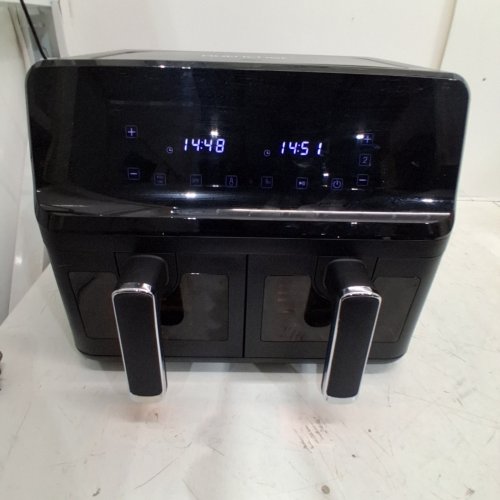 NUTRICHEF DOUBLE BASKET AIR FRYER WITH TRANSPARENT WINDOWS - DUAL 4.4QT BASKETS - 1700W - 120V - 16.3" X 15.7" X 12.8" - BLACK (MODEL: NCAF5508AT) image 2