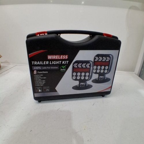 HEAVY DUTY WIRELESS UNIVERSAL MAGNETIC TRAILER LIGHTS KIT WITH 8 FUNCTIONS - 24 HOUR BATTERY LIFE - BLACK/RED image 5