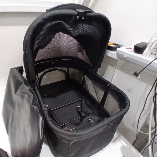 BICYSTAR COMPACT & FOLDING SMALL ANIMAL PET STROLLER - DOG CARRIAGE, 33 LB CAPACITY - BLACK (MODEL: G2113BN) image 4
