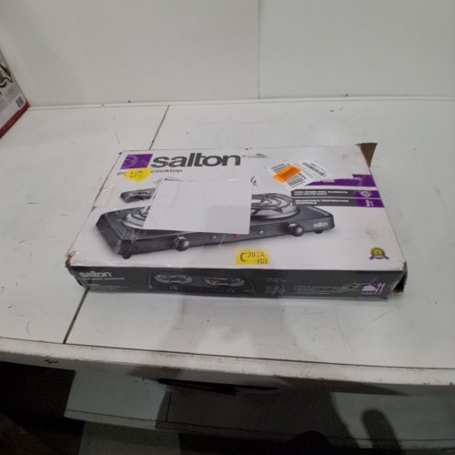 SALTON PORTABLE ELECTRIC HOT PLATE DOUBLE BURNER DUAL COIL COUNTERTOP STOVE - 1800W - BLACK - (MODEL: HP1941) image 5