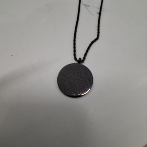 ADULTS STAINLESS PENDANT NECKLACE WITH TWIST CHAIN - BLACK image 2