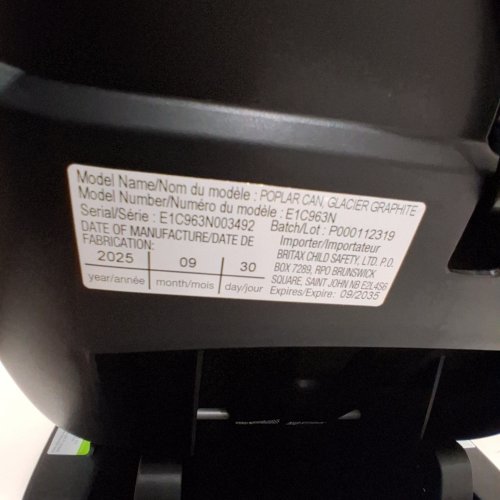 BRITAX POPLAR CONVERTIBLE CAR SEAT - GLACIER GRAPHITE - (MODEL: E1C963N) image 2