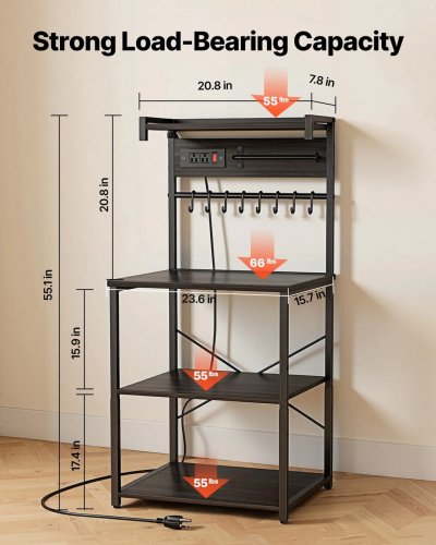 VEVOR KITCHEN BAKER RACK - 55" X 20" - BLACK (MODEL: HBJ-GW-06) image 2