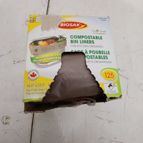 125PK BIOSAK COMPOSTABLE BIN LINERS FOR KITCHEN ORGANICS - 16.5" X 17.5" (MODEL: 112404) image 3