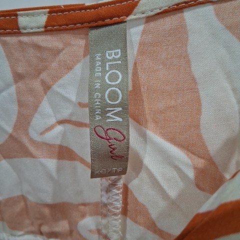 WOMEN'S BLOOM CHIC PRINTED DRESS - EXTRA SMALL - ORANGE AND WHITE image 2