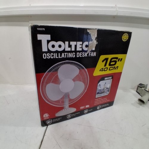 TOOLTECH 16" 3-SPEED INDOOR OSCILLATION DESK FAN ARTICLE (MODEL: 100076) image 4