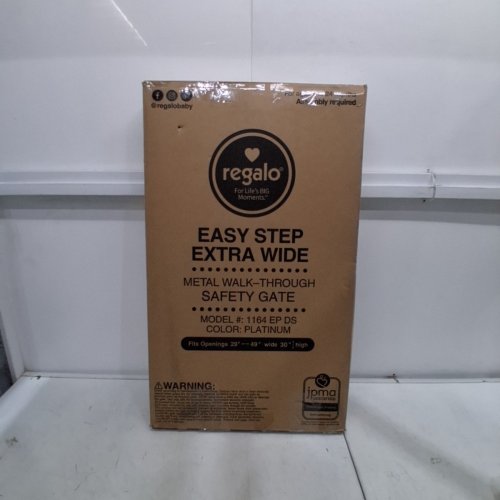 REGALO EASY STEP EXTRA WIDE BABY GATE - 29"- 49" X 30" - GREY (MODEL: 1164 EP DS) image 5