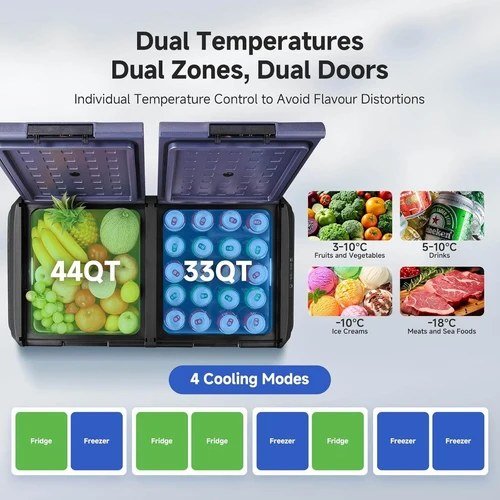 BODEGA COMPRESSOR FRIDGE FREEZER APP CONTROLLED - 12V/24V - 75L - BLACK (MODEL:MCD75D) image 2