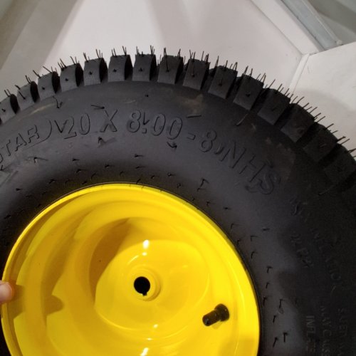 2PC TIRES WITH WHEELS - 18 X 8.00-8 - YELLOW image 2