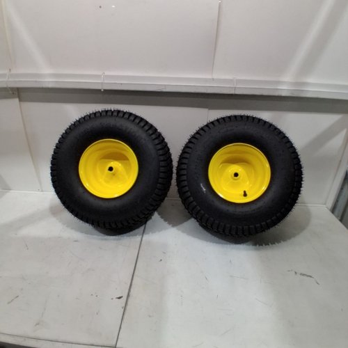 2PC TIRES WITH WHEELS - 18 X 8.00-8 - YELLOW image 3