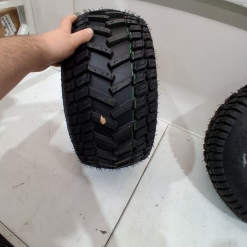 2PC TIRES WITH WHEELS - 18 X 8.00-8 - YELLOW image 4