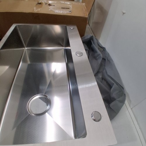 HOUSEHOLD STAINLESS STEEL SINGLE BOWL DROP-IN TOP MOUNT SINK - 27.75" X 13.75" X 8" - SILVER image 7