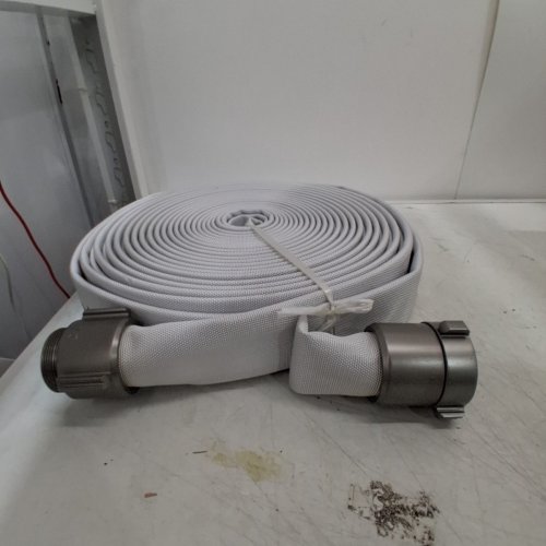 ZYFIRE SINGLE JACKET EPDM FIRE HOSE WITH NPSH COUPLING - 2.5" - 100 FT - WHITE image 3