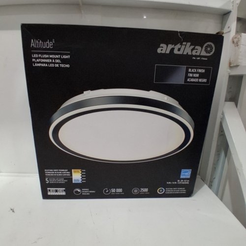 ARTIKA LED FLUSH MOUNT LIGHT - 2500LM - 33W - 15" X 15" X 3.2" - BLACK FINISH (MODEL: FM-AD5C-C1BL) image 4