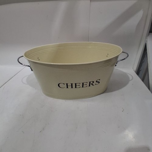 RUSTIC ICE CHILL BEVERAGE TUB/BUCKET - 6.3GAL - CREAM WHITE image 2