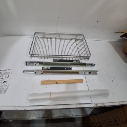 WALL-MOUNT PULL-OUT SLIDING CABINET ORGANIZER - 22" X 14" - SILVER image 3