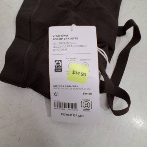 WOMAN'S ATHLETA BODYMOVE SCOOP BRALETTE -SMALL -BROWN image 2