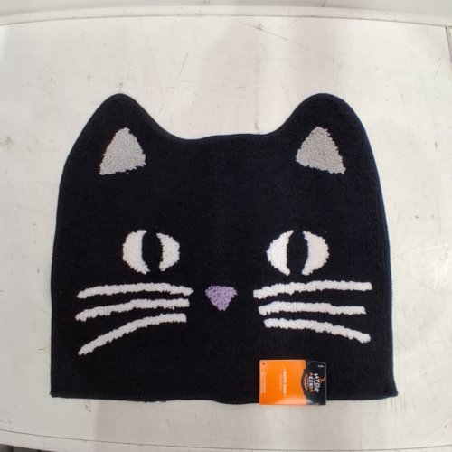HYDE AND EEK BLACK CAT BATH RUG - 19" X 21" - BLACK image 2