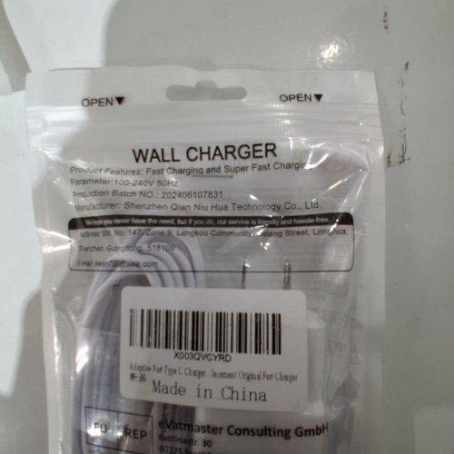 2PK FAST CHARGER USB TO USB TYPE C WITH BLOCK - 3FT - WHITE image 3