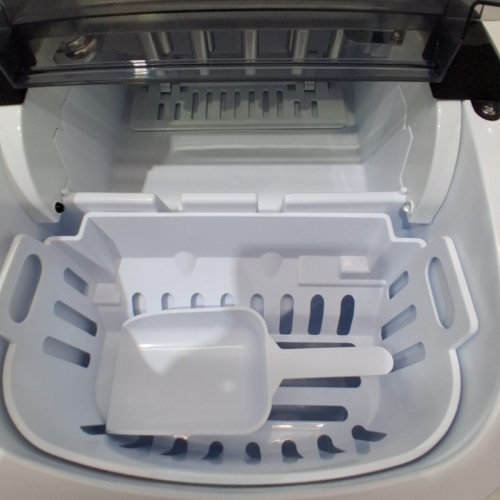 EUHOMY COUNTERTOP ICE MAKER MACHINE WITH HANDLE / BASKET & SCOOP - SILVER (MODEL: IM-01X) image 5