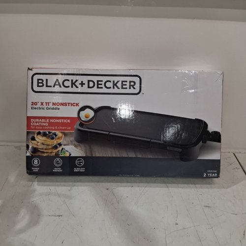 BLACK+DECKER FAMILY SIZED CORDED ELECTRIC GRIDDLE - 20" X 11" - BLACK (MODEL: GD2011BC) image 7