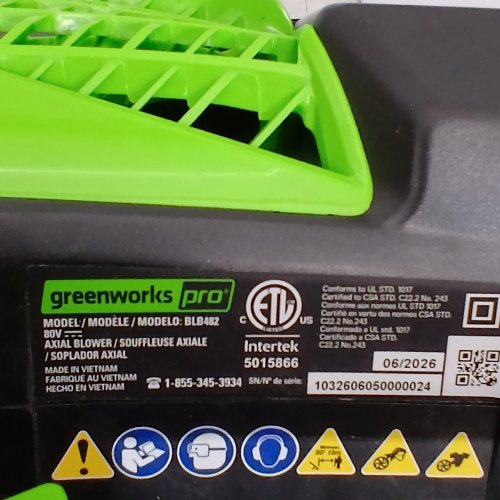 GREENWORKS PRO 80V CORDLESS JET BLOWER (TOOL ONLY) (MODEL: BL80L00) image 4