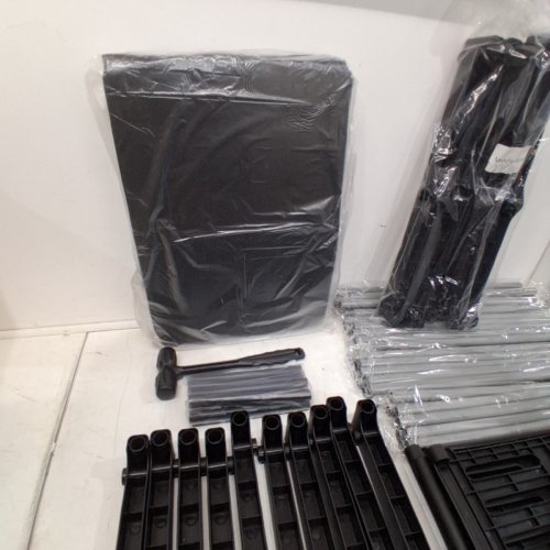 PORTABLE FABRIC WARDROBE CLOSET WITH CLOTHES RACK AND SHELVES - 17" X 70" - BLACK image 4