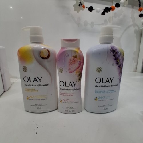 3 ASSORTED OLAY ULTRA MOISTURE SHEA BUTTER / FRESH RADIANCE STRAWBERRY & MINT / FRESH RADIANCE BIRCH WATER & LAVENDER BODY WASH image 2