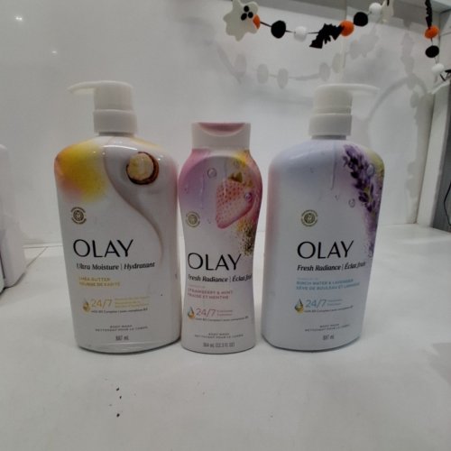 3 ASSORTED OLAY ULTRA MOISTURE SHEA BUTTER / FRESH RADIANCE STRAWBERRY & MINT / FRESH RADIANCE BIRCH WATER & LAVENDER BODY WASH image 3