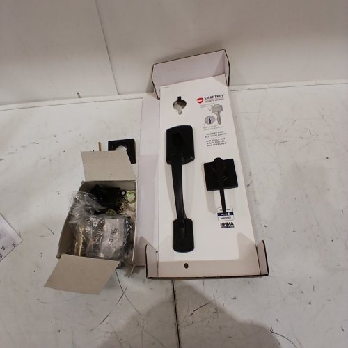 4PC WEISER HENLEY SINGLE CYLINDER DOOR HANDLESET - BLACK image 2