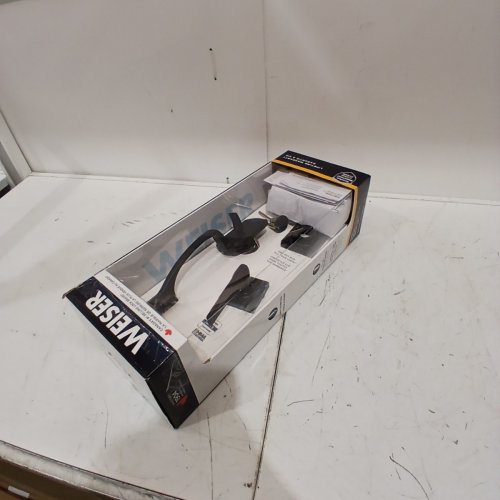 4PC WEISER HENLEY SINGLE CYLINDER DOOR HANDLESET - BLACK image 3