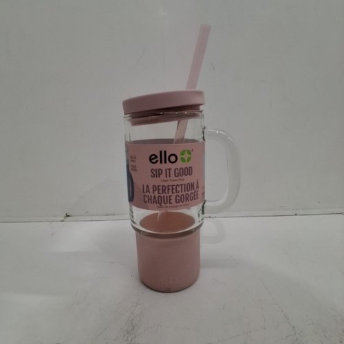 ELLO NOVA GLASS TRAVEL MUG WITH STRAW AND LID - 18 OZ - PINK (MODEL: 870-CA24-076) image 3