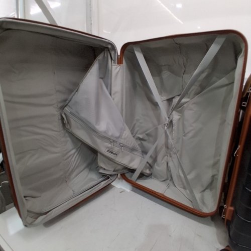 3PC VIPBOX HARDSIDE TSA LOCKABLE SPINNER WHEELS EXPANDABLE LIGHTWEIGHT SUITCASES - 20/24/28 - BLACK/BROWN (MODEL: EU-VIPBOX-V1) image 5