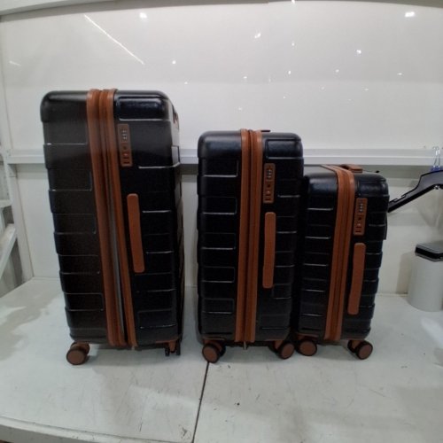 3PC VIPBOX HARDSIDE TSA LOCKABLE SPINNER WHEELS EXPANDABLE LIGHTWEIGHT SUITCASES - 20/24/28 - BLACK/BROWN (MODEL: EU-VIPBOX-V1) image 6