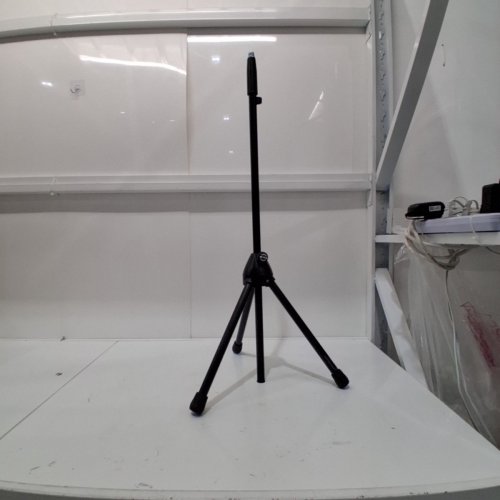 K&M FOLDABLE ADJUSTABLE MICROPHONE STAND WITH ADJUSTABLE TRIPOD BASE - 5/8" X 36.4" - 64" - BLACK (MODEL: 21080-500-55) image 2
