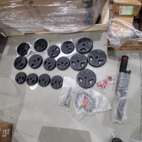 26PC FITPALM MULTI USE ADJUSTABLE DUMBELL SET - 90 LBS TOTAL - BLACK RED image 2