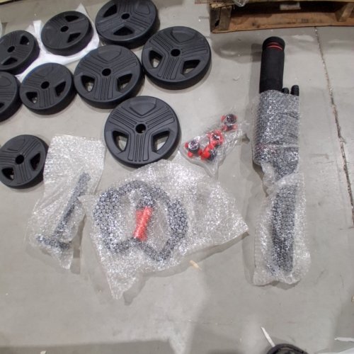 26PC FITPALM MULTI USE ADJUSTABLE DUMBELL SET - 90 LBS TOTAL - BLACK RED image 3