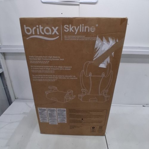 BRITAX SKYLINE 2-STAGE BELT-POSITIONING BOOSTER CAR SEAT WITH 2-LAYER IMPACT PROTECTION - 40-120LB CAPACITY - DUSK/BLACK (MODEL: E1C249H) image 5