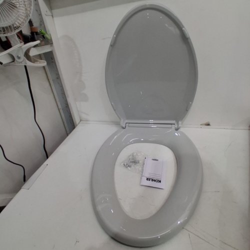 KOHLER CACHET ELONGATED TOILET SEAT WITH QUIET CLOSE TECHNOLOGY - 18 5/8" X 14 3/16" - ICE GREY - (MODEL: 4636-RL-95) image 2