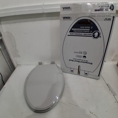KOHLER CACHET ELONGATED TOILET SEAT WITH QUIET CLOSE TECHNOLOGY - 18 5/8" X 14 3/16" - ICE GREY - (MODEL: 4636-RL-95) image 4
