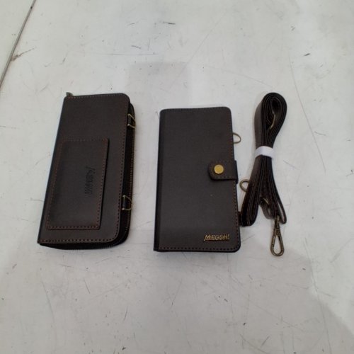 2PC MEGSHI MULTIFUNCTIONAL WALLET PHONE CASE FOR SAMSUNG GALAXY S23+ - BLACK/DARK BROWN image 2