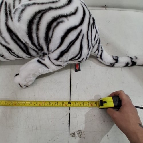 MELISSA & DOUG GIANT SIBERIAN WHITE TIGER LIFELIKE STUFFED ANIMAL - 5FT - WHITE/BLACK (MODEL: MND39790) image 4