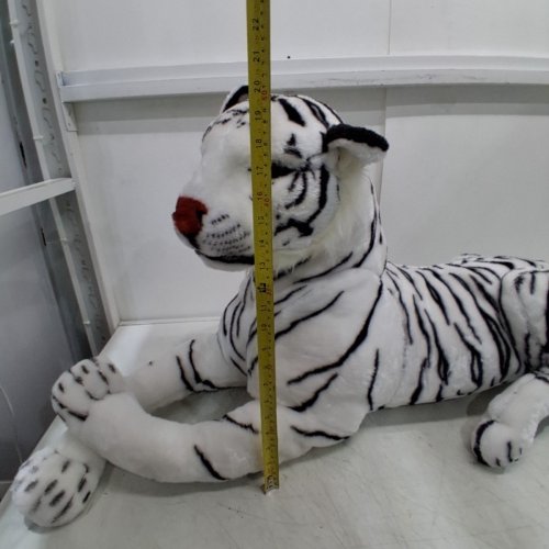 MELISSA & DOUG GIANT SIBERIAN WHITE TIGER LIFELIKE STUFFED ANIMAL - 5FT - WHITE/BLACK (MODEL: MND39790) image 5