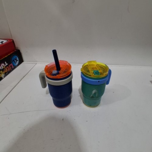 2PK REDUCE COLDEE TUMBLERS WITH STRAWS - 14 OZ - BLUE/GREEN (MODEL: 2630879) image 2