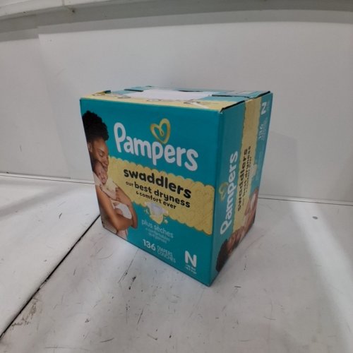 136PK PAMPERS SWADDLERS SKIN SAFE DISPOSABLE DIAPERS - NEWBORN image 2