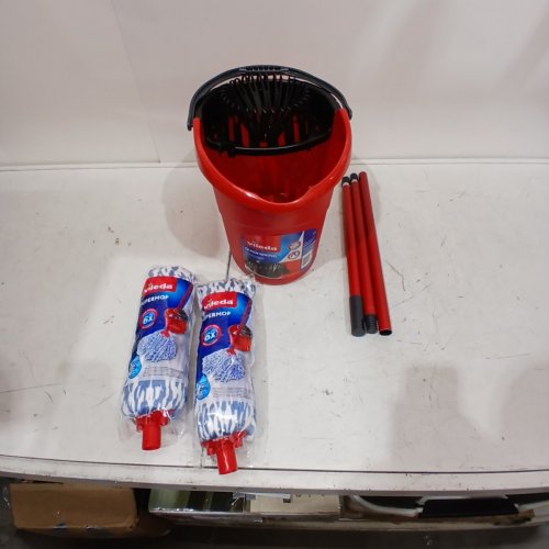 VILEDA QUICK WRING - 10L BUCKET WITH WRINGER AND EXTRA MOP HEAD image 2
