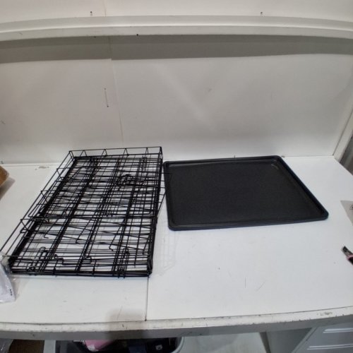MIDWEST HOMES FOR PETS ICRATE METAL DOUBLE DOOR PET CRATE WITH DIVIDER PANEL AND FLOOR PAN - 24" L X 18" W - 19" H - BLACK (MODEL: 1524DD) image 2