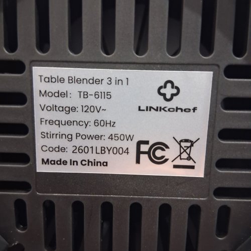 LINKCHEF 3-IN-1 SMOOTHIE BLENDER/FOOD PROCESSOR - 57 OZ - BLACK (MODEL: TB-6115) image 2